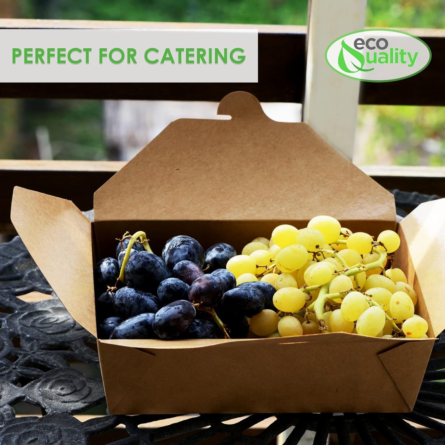 EcoQuality 400-Pack 66 oz Kraft Brown Paper Takeout Containers - Microwave Safe, Leak & Grease Resistant To-Go Boxes for Restaurants, Catering, Food Trucks - Recyclable Lunch Containers | Perfect for Takeout Meals, Food Delivery, Picnics & Office Lunches
