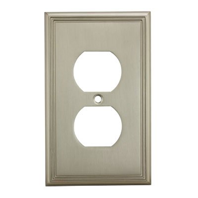 Cosmas 65049-SN Satin Nickel Single Duplex Electrical Outlet Wall Plate Cover - Durable & Stylish for Home, Office & Commercial Use
