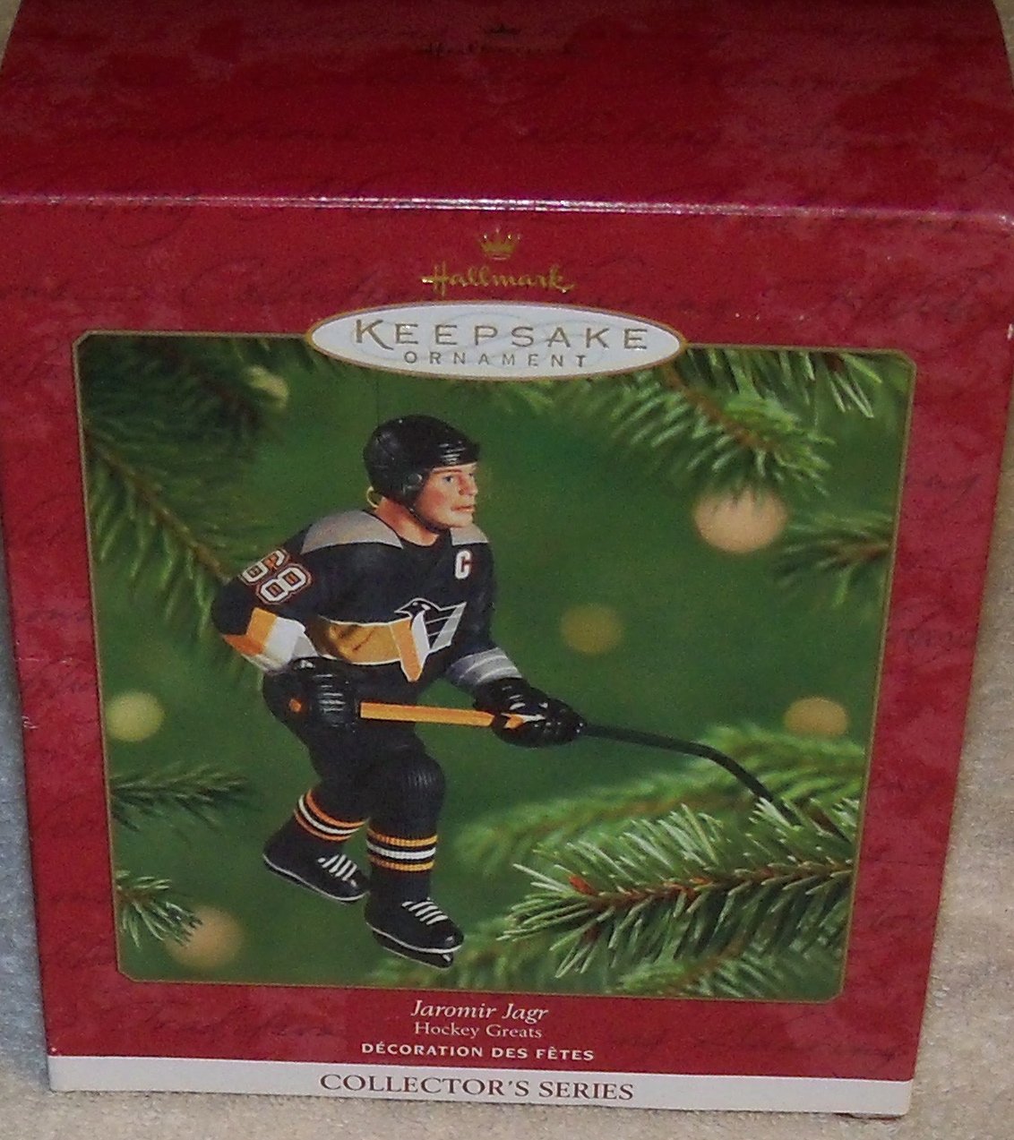 Hallmark Keepsake Ornament Jaromir Jagr Hockey Greats 2001 - NHL Collectible Figurine for Christmas Tree Decor & Hockey Fan Gifts