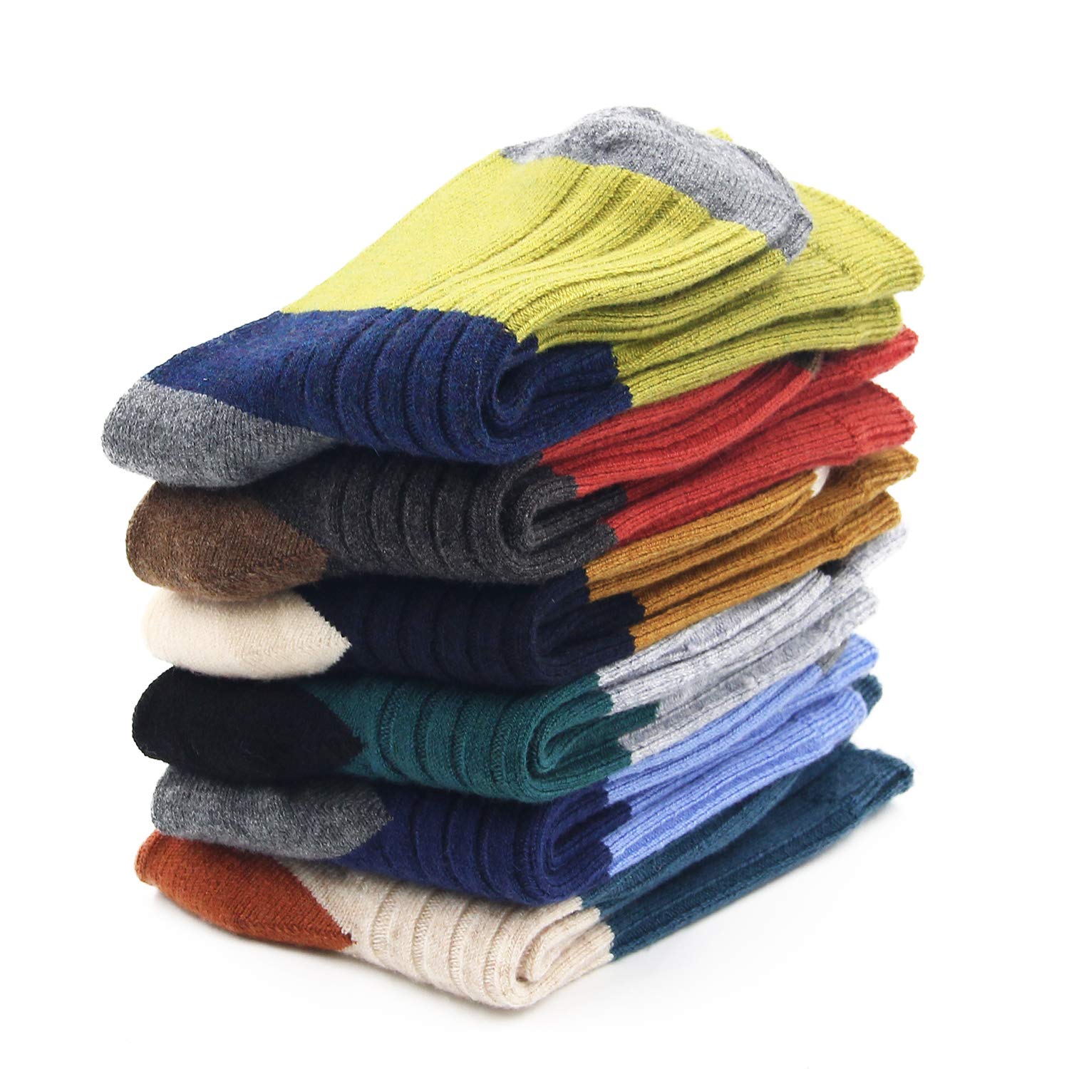 HowJoJo Boys Wool Socks - 6 Pack Kids Winter Warm Thermal Crew Socks for School, Outdoor & Snow Activities | Soft & Cozy Cold Weather Socks for Boys