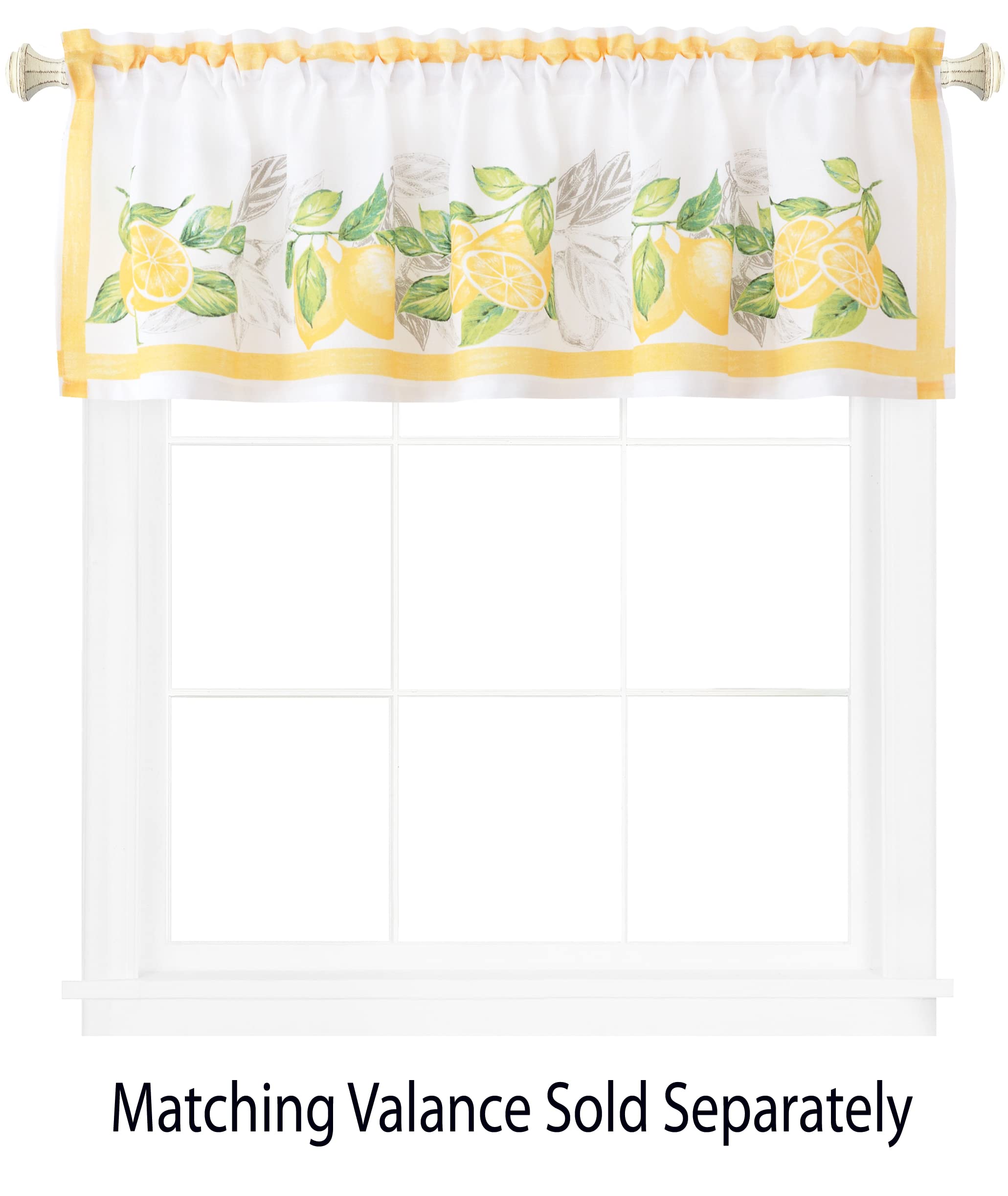 Newbridge Rectangle Fabric Placemats Set of 4 - Stain Resistant No-Iron Indoor/Outdoor Table Mats in Lemon Orchard Print with Fresh Lemon and Citrus Leaf Design - Perfect for Dining Tables, Kitchen Decor, and Outdoor Entertaining