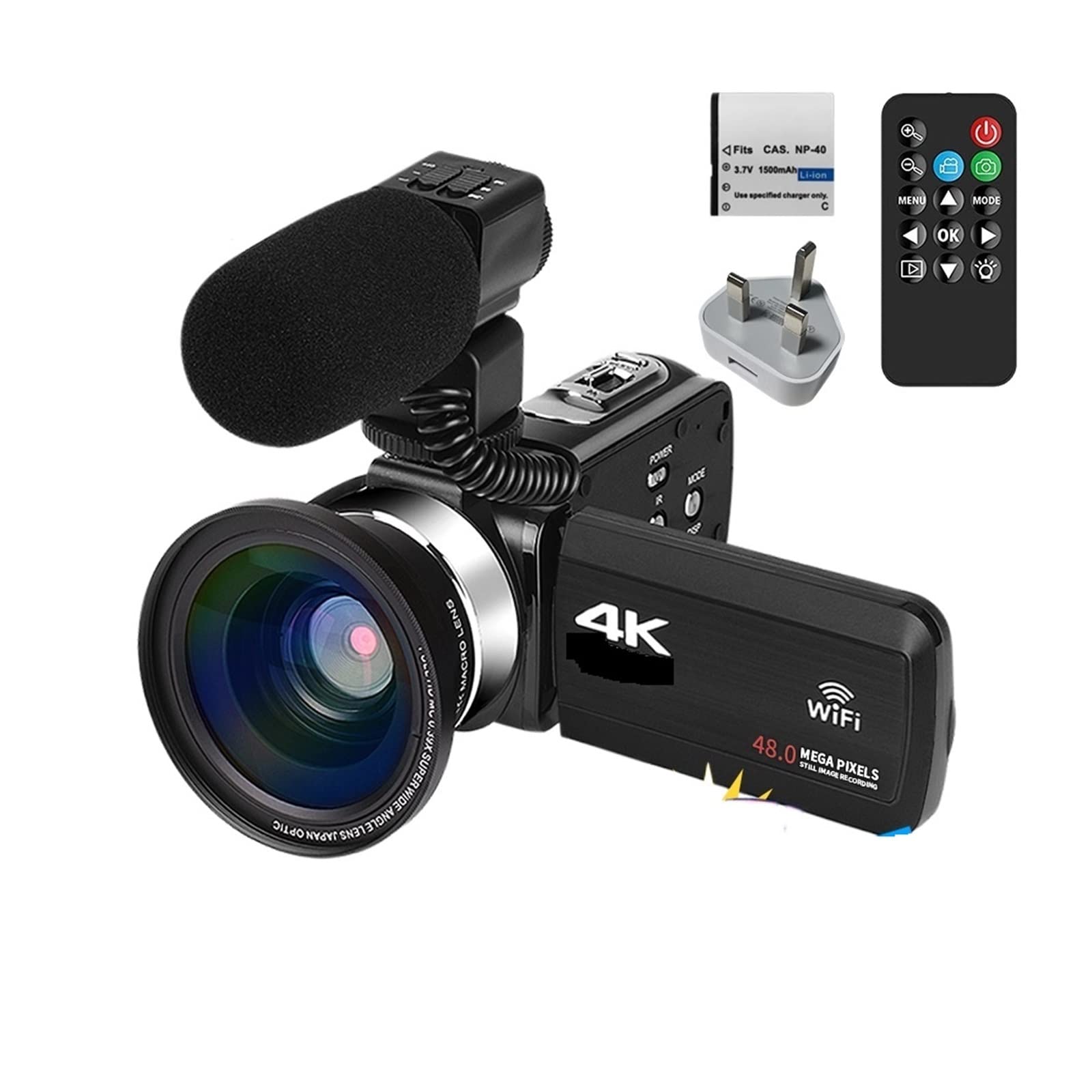 BODORME 4K 48MP Vlogging Camera with Touch Screen & Fill Light - Perfect for YouTube & Travel Videos