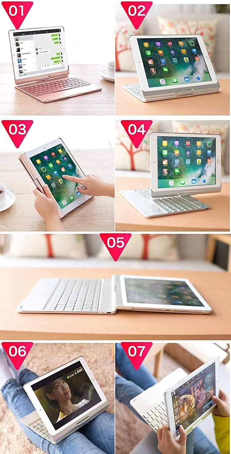 360° Rotatable Backlit Keyboard with Touchpad for iPad Air 13