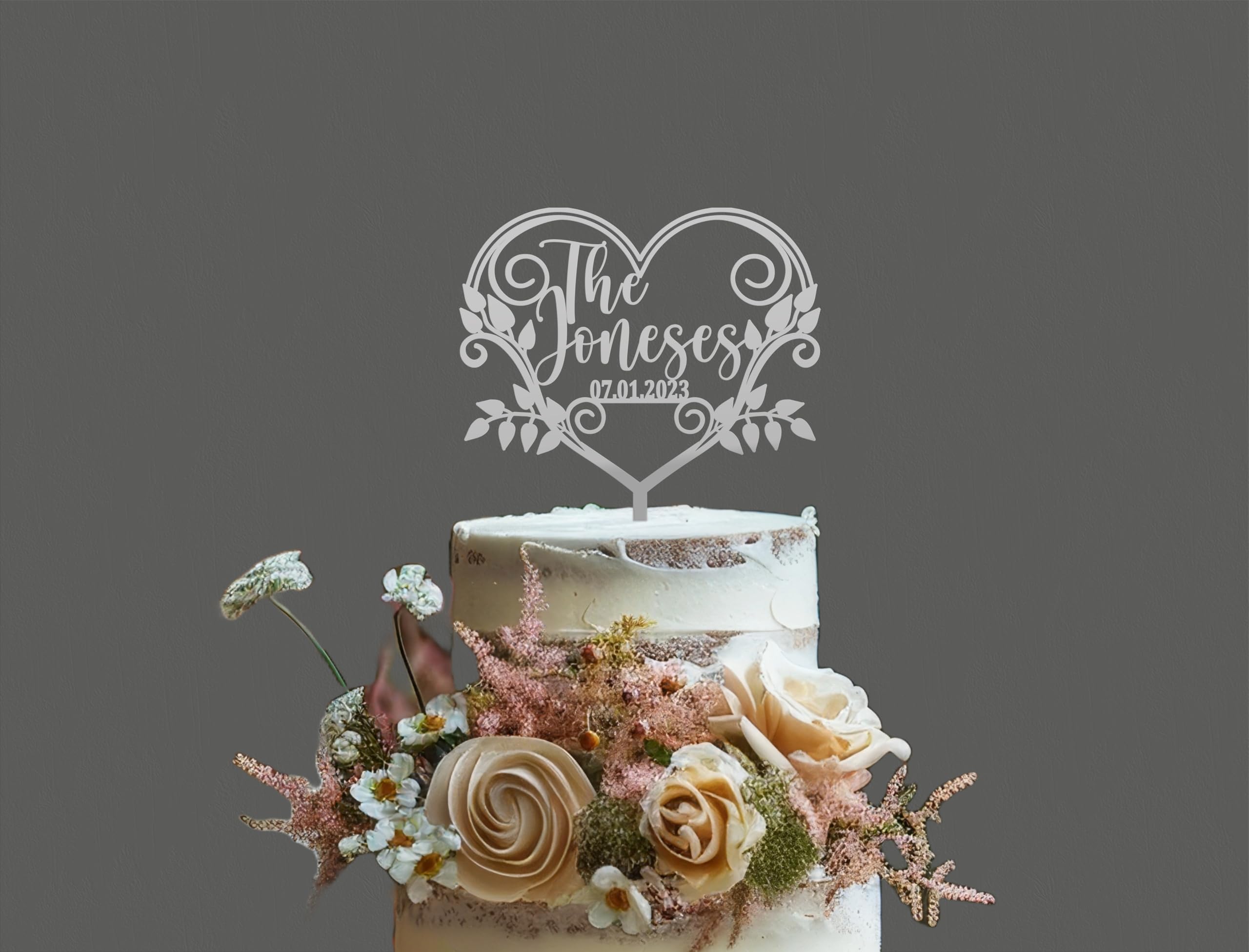 Rustic Wedding Cake Topper - Personalized Mr & Mrs Anniversary Cake Decor - Custom Calligraphy Cake Topper for Weddings, Anniversaries & Special Celebrations