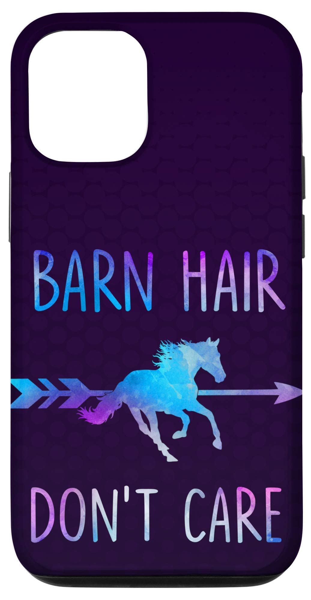 Funny iPhone 12/12 Pro Case - 'Barn Hair Don't Care' Equestrian Horse Rider Quote - Perfect for Horse Lovers & Riding Enthusiasts