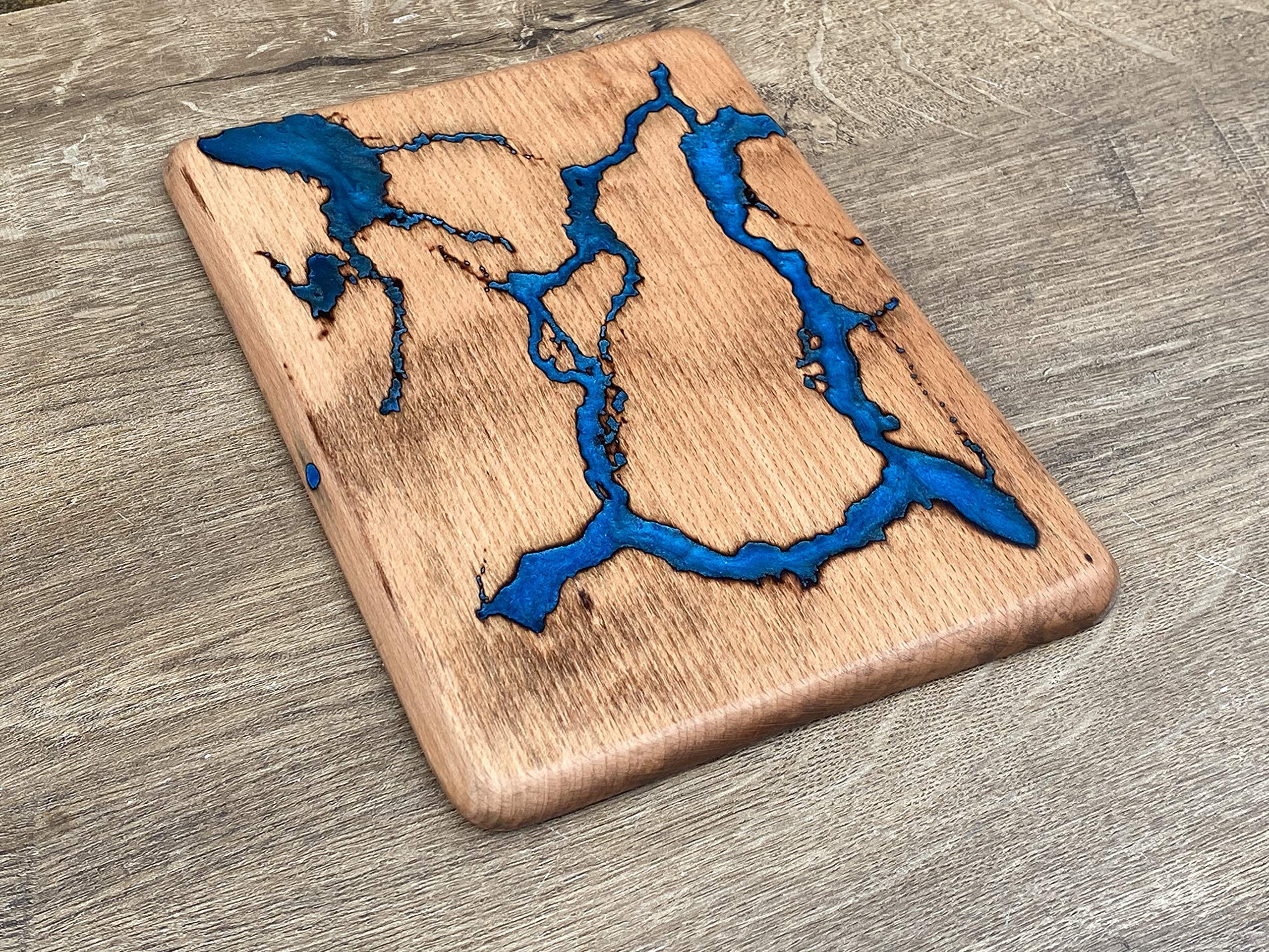 Premium Epoxy Resin Serving Board - Elegant Wooden Anniversary Gift for 5th Year, Christmas, Birthday & Wife | Perfect for Charcuterie, Cheese Platters & Entertaining