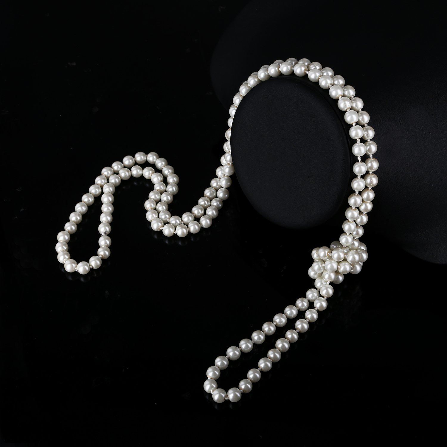 1920s Flapper Accessories Set - Headband, Earrings, Pearl Necklace for Vintage Parties & Costumes