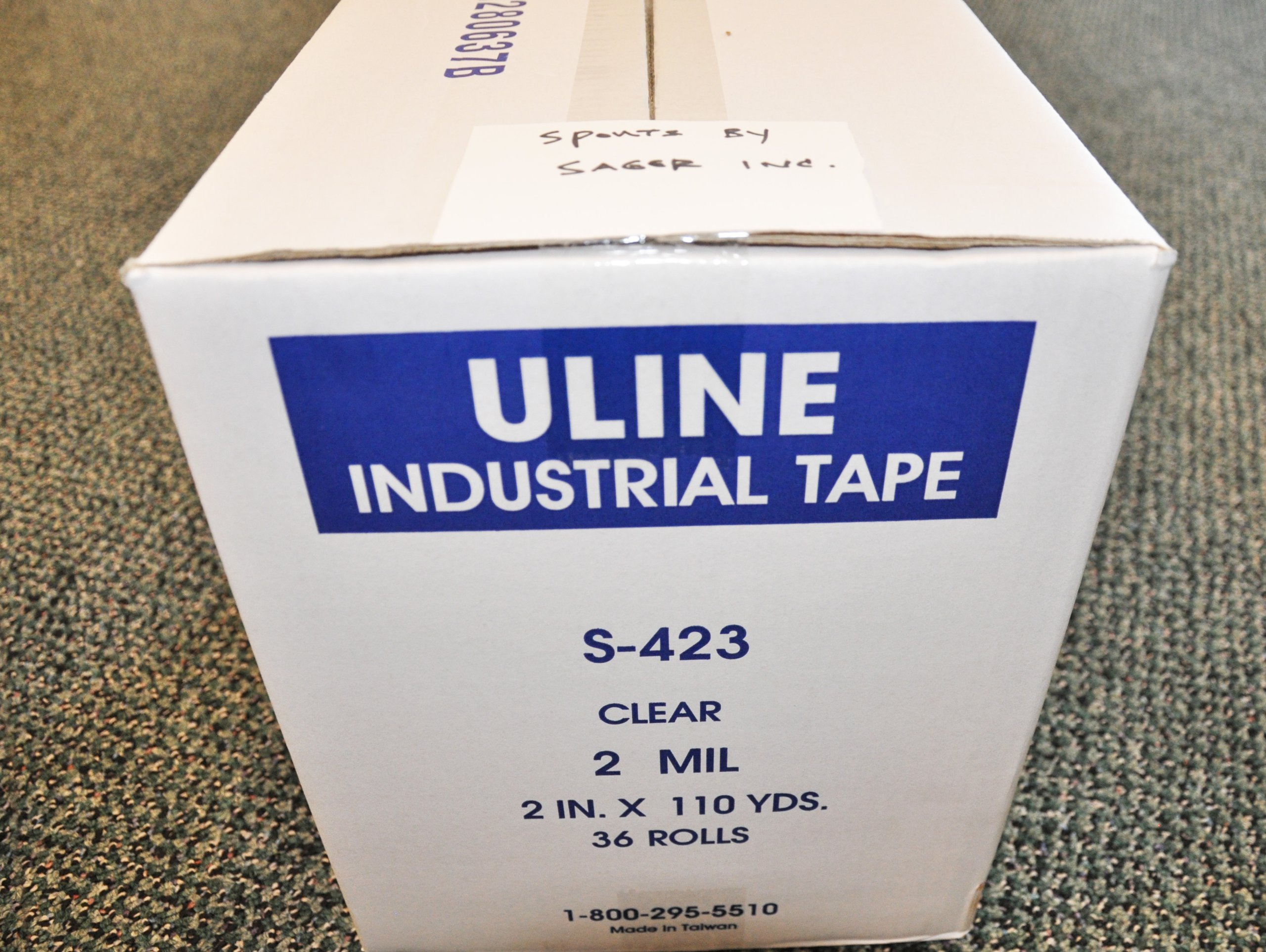 Uline Clear Packing Shipping Box Tape Model S-423 - 2.0 Mils Industrial Strength for Secure Packaging | Ideal for E-commerce, Moving & Storage