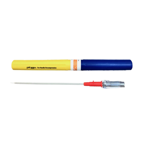 14G x 3.25 Inch 2nd Rib Needle for Chest Decompression - Emergency Trauma Kit, Pneumothorax Treatment, Medical Procedure Supplies for First Responders & ER