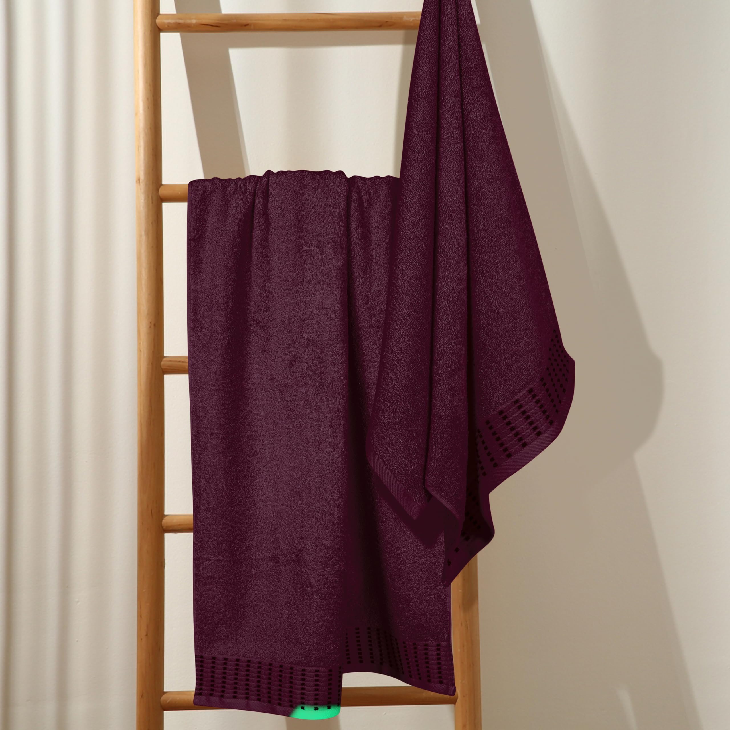 Premium 2-Pack Cotton Oversized Bath Towels 28x55 Inches - Ultra Absorbent, Quick Dry & Lightweight Large Towels for Bath, Gym, Travel, Camping & Pool - Burgundy