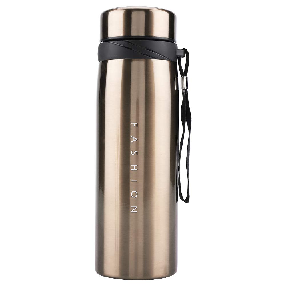 Premium Stainless Steel Vacuum Insulated Water Bottle - 24hr Hot/Cold Retention, Electrolytic Vacuum Technology, Leakproof Thermos for Office, Gym, Hiking & Travel (#2 Gold)