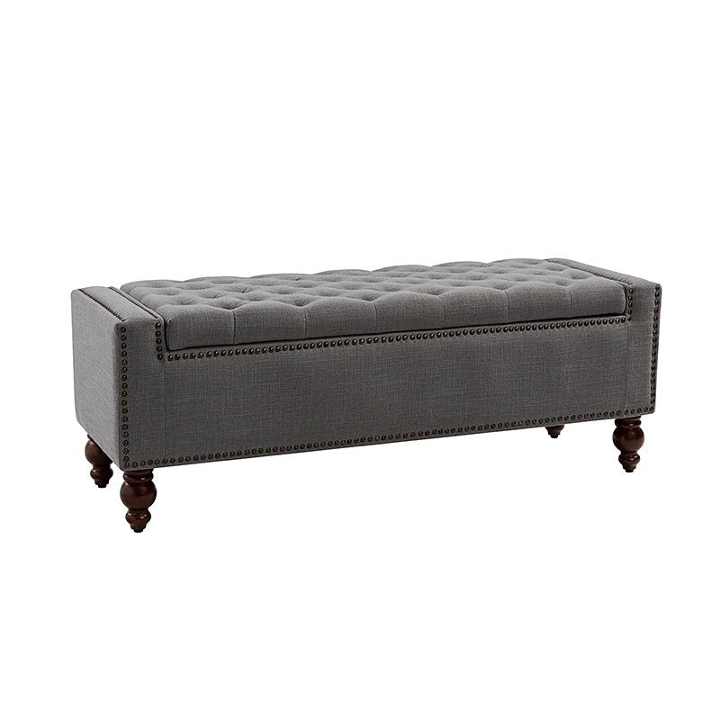 Eugen Upholstered Flip Top Storage Bench - Stylish Ottoman with Hidden Storage for Bedroom, Living Room & Entryway - Perfect for Seating, Storage & Home Decor