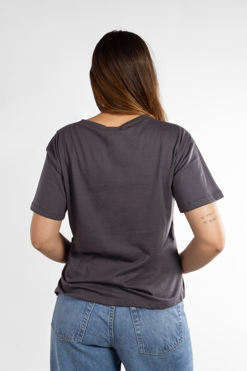 Women's Eden Grey U7 T-Shirt - Soft Cotton Casual Tee for Everyday Wear, Gym, and Outings