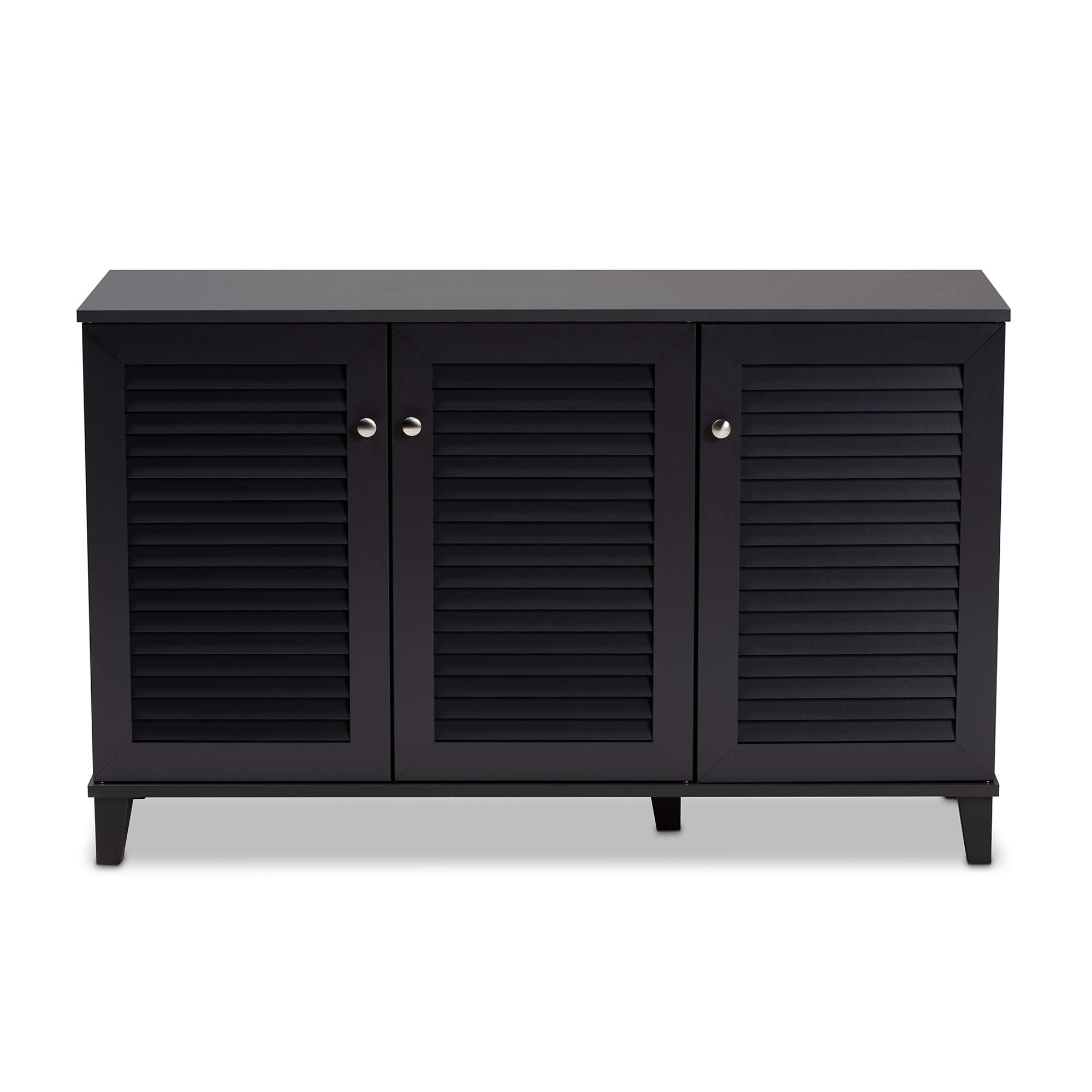 Baxton Studio Modern Shoe Cabinet with Storage - Gray, One Size - Perfect for Entryway, Bedroom & Closet Organization
