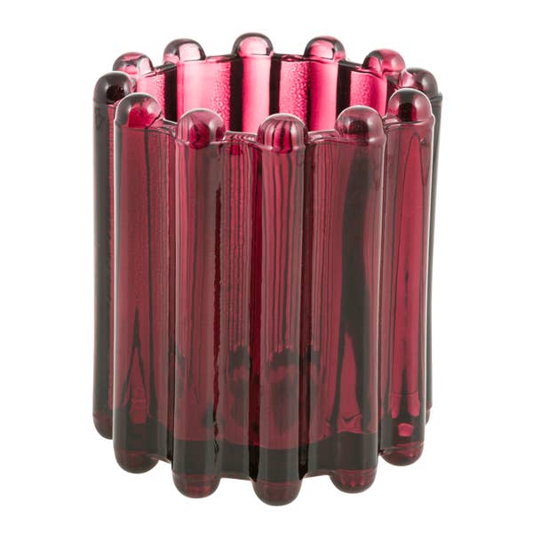 Elegant Ribbed Glass Votive Candle Holder - Large Grape Design for Home Decor, Wedding Centerpieces & Romantic Ambiance