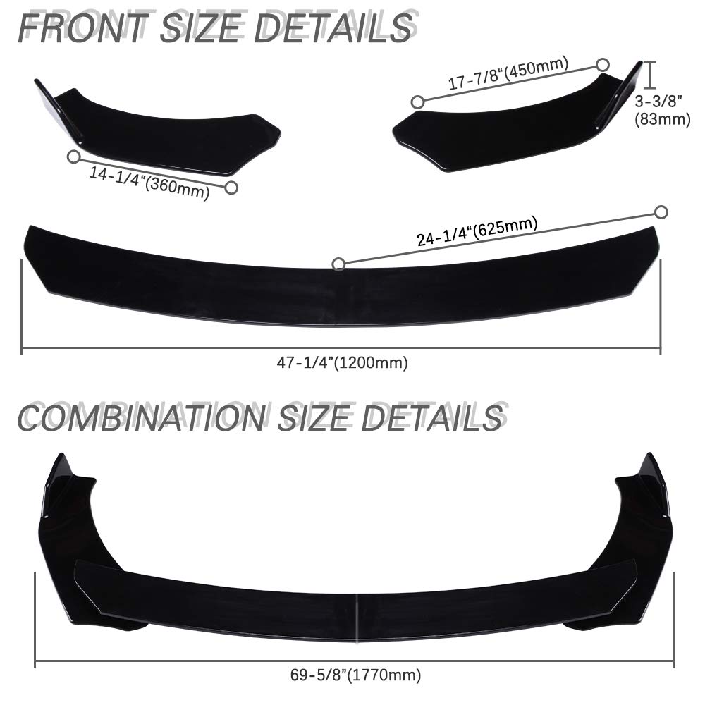 Universal Front Bumper Lip Spoiler + Adjustable 8-11