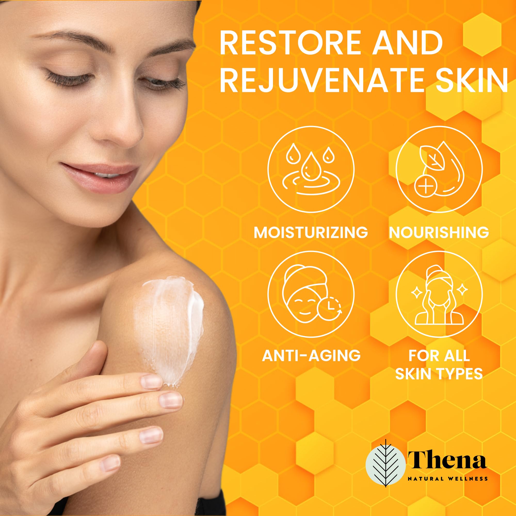 Thena Intensive Healing Moisturizer & Manuka Honey Cream 2-Pack Bundle - Deep Hydration for Dry, Sensitive Skin | Day & Night Face Cream for Women & Men