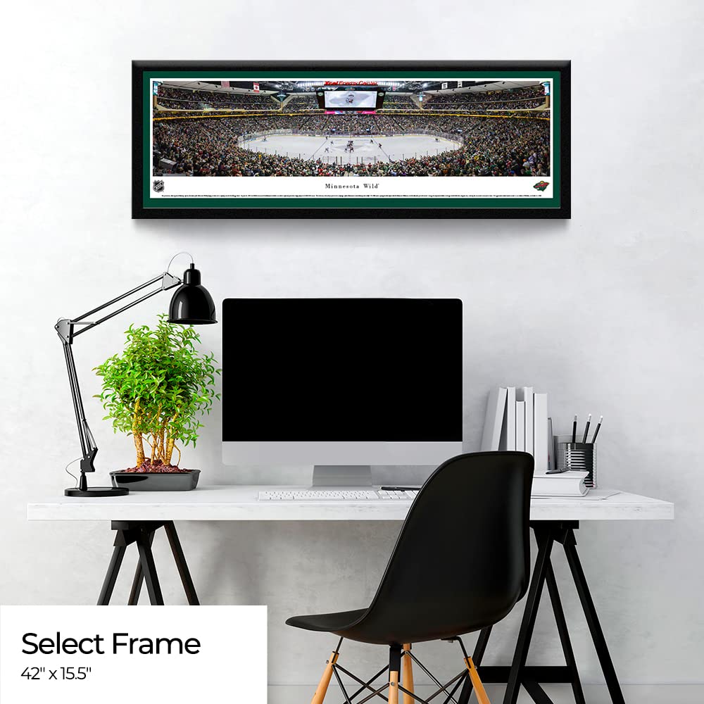 Minnesota Wild NHL Panoramic Poster - Xcel Energy Center Center Ice Wall Art Decor by Blakeway Panoramas - Perfect for Hockey Fans, Game Room, Sports Bar & Man Cave Decor