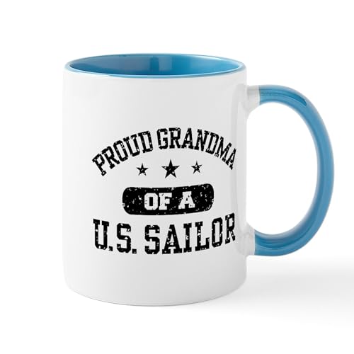 White/Blue Inside - Proud Grandma Of A US Sailor Mug
