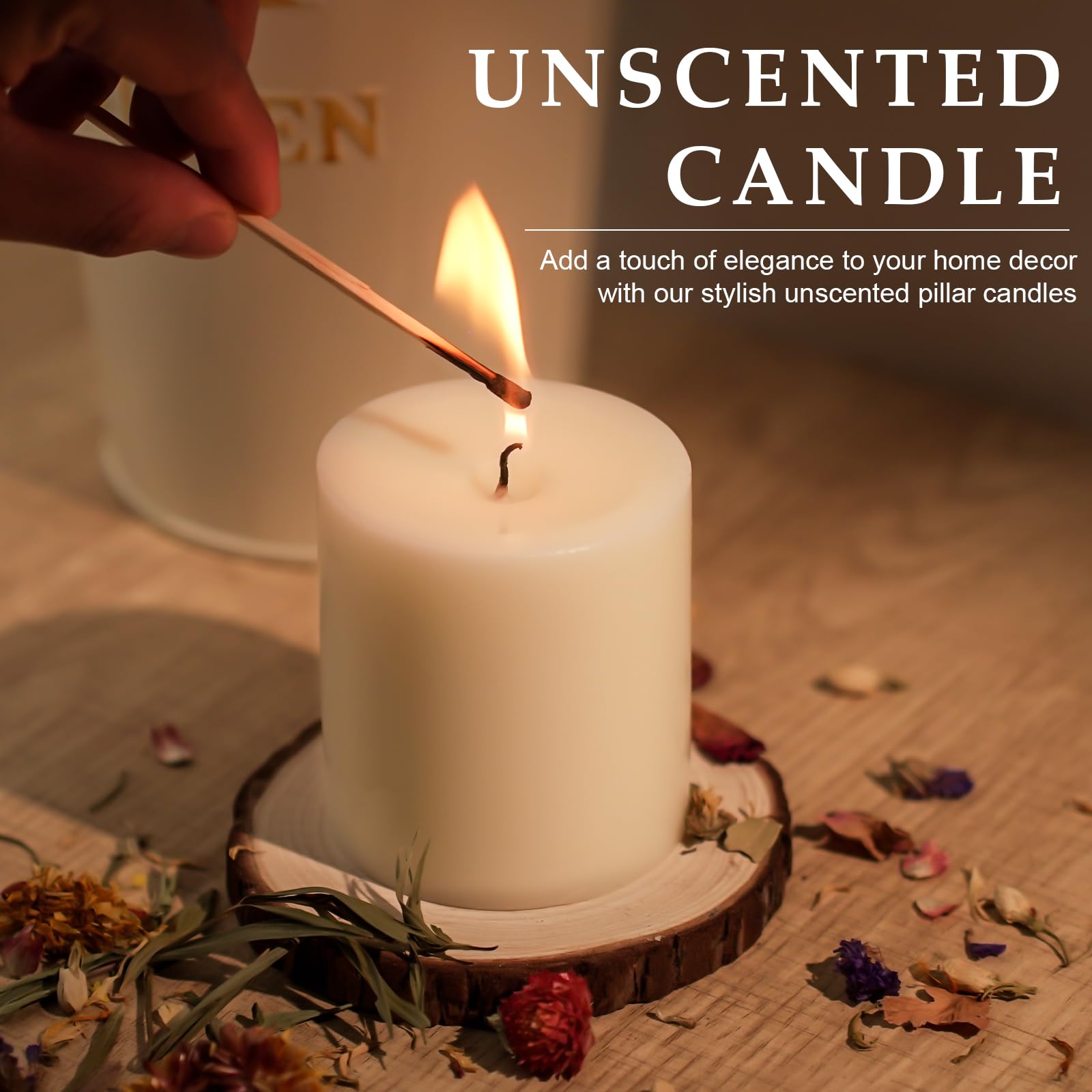 Unscented Ivory Pillar Candles - 6 Pack (2.8x3 Inches) | 30-Hour Burn Time, Dripless Design - Perfect for Weddings, Parties, Spa Decor, Home Gatherings & Romantic Dinners | Elegant Table Centerpiece for Special Occasions