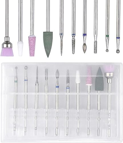 Professional RUBYFACE Nail Drill Bits Set - 10-Piece 3/32