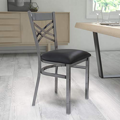 Black Vinyl Seat/Clear Coated Metal Frame