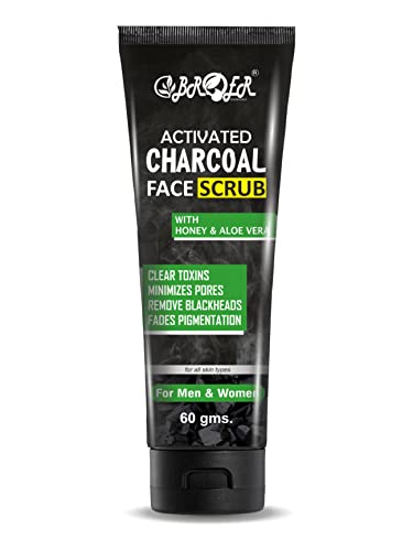 BROER Activated Charcoal Face Scrub for Oily & Normal Skin - Deep Exfoliating with Charcoal, Vitamin C & Honey | Sulfate-Free, Paraben-Free (60ml) | Perfect for Daily Skincare Routine & Blackhead Removal