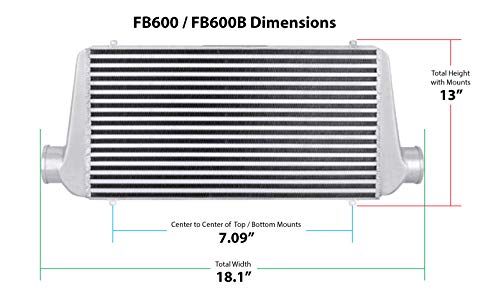 Frostbite Performance Universal Intercooler 11x12x3 Inch - High Efficiency Air-to-Air Cooling System for Turbocharged Vehicles - Perfect for Racing, Off-Road & Performance Upgrades