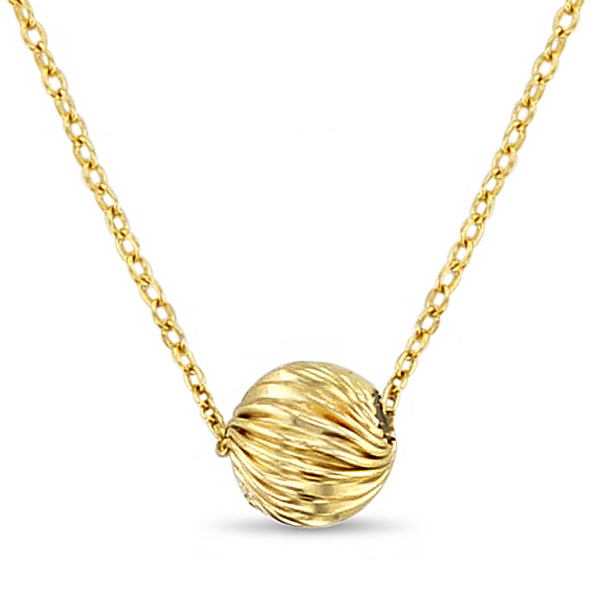 7MM Floating Solitaire Gold Bead Necklace for Women - Elegant Minimalist Jewelry Gift for Anniversary, Valentine's Day & Special Occasions
