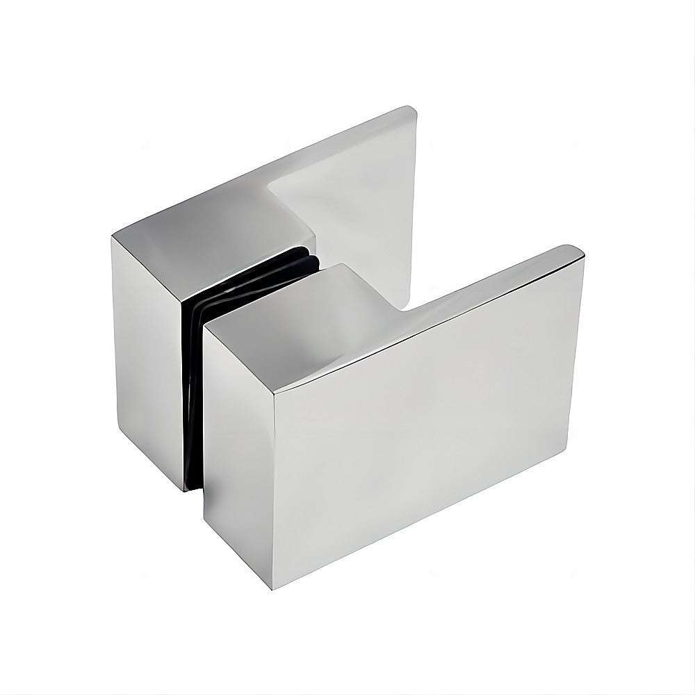 120x110cm Frameless Corner Shower Screen with Chrome Channel & Brass Hinges - Square Double Pull Handle for Modern Bathroom - Perfect for Small Spaces & Luxurious Bathroom Upgrade