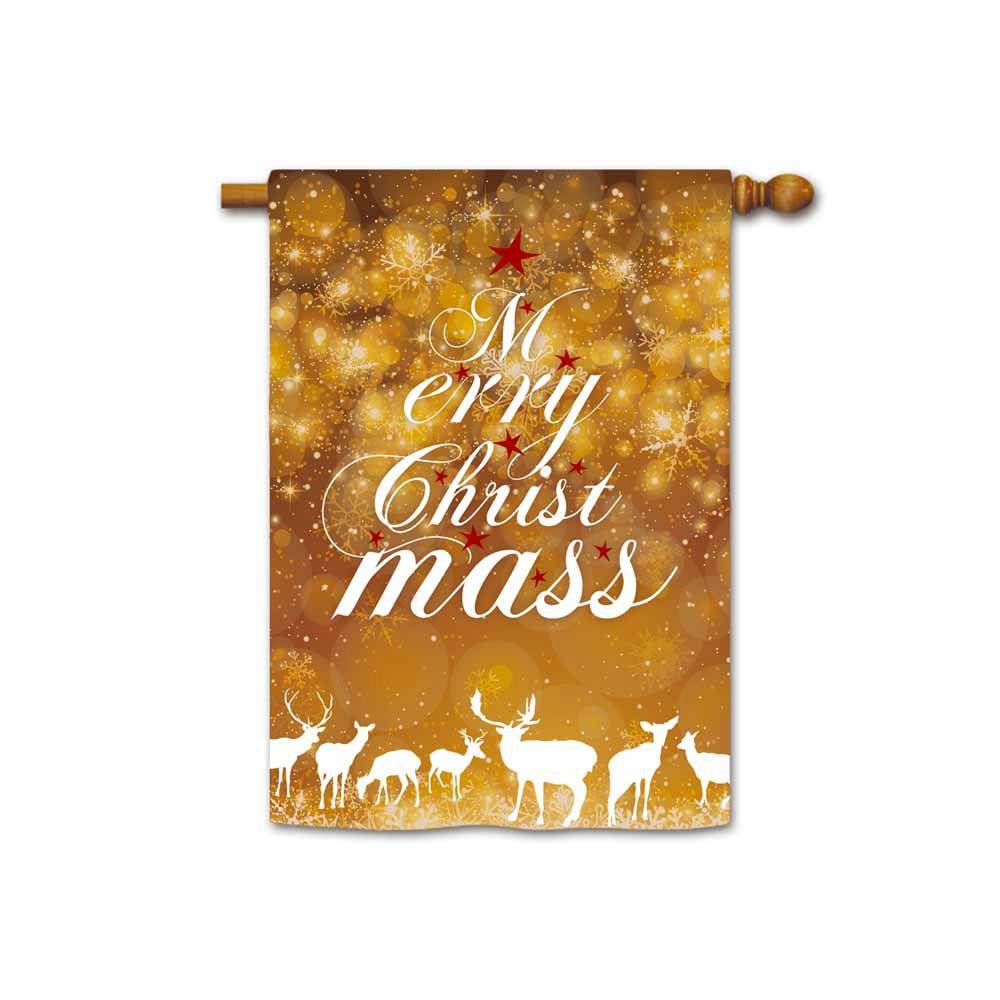 Merry Christmas Reindeer House Flag - 28