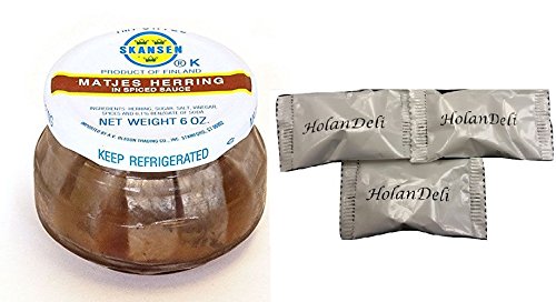 Premium Matjes Herring Tidbits by Skansen (Pack of 2, 6 oz) with Free HolanDeli Chocolate Mints - Perfect for Scandinavian Appetizers, Brunch Spreads & Gourmet Gift Baskets