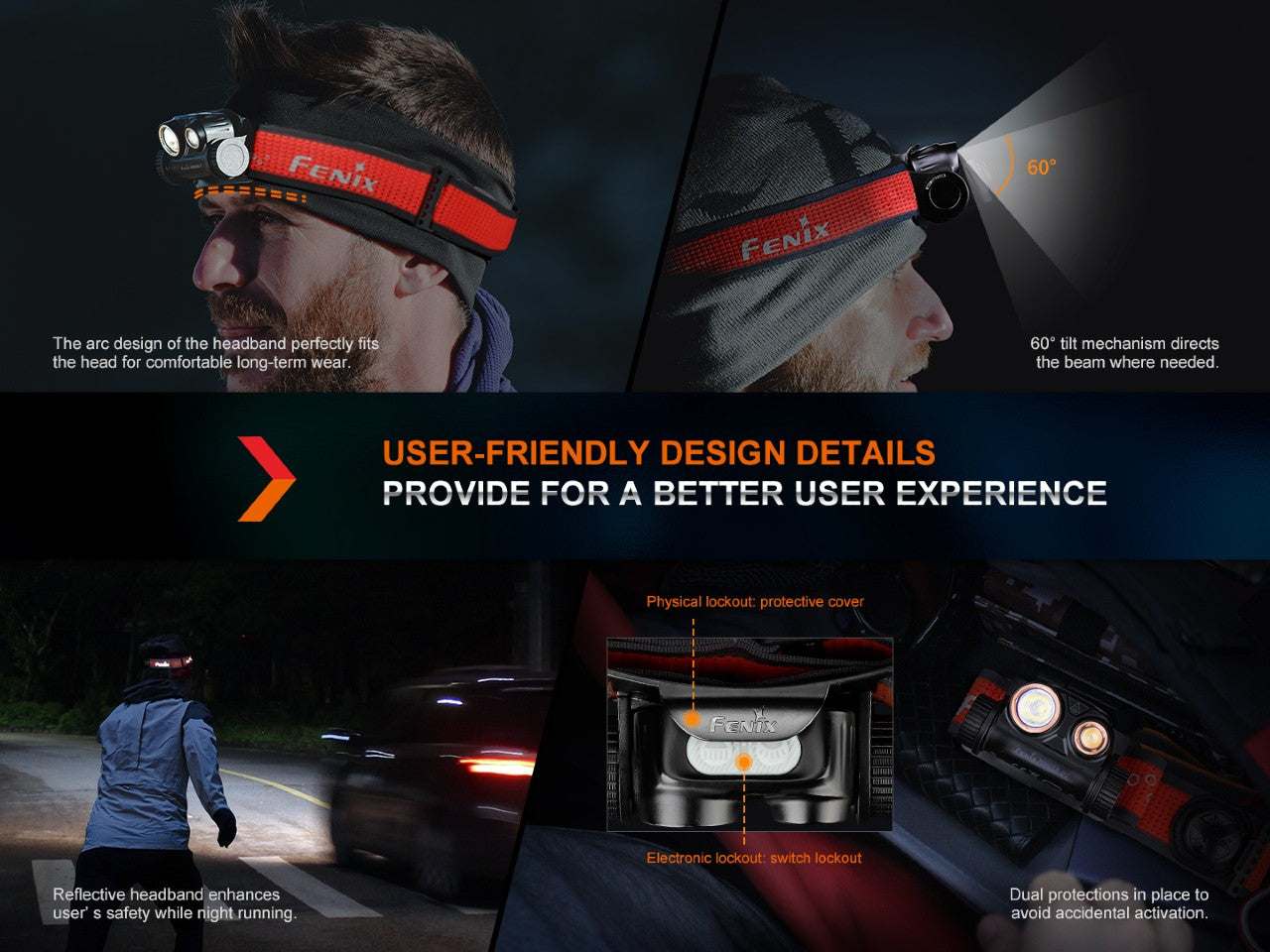 Fenix HM65R DT Rechargeable LED Headlamp - 1400 Lumens, Waterproof Headlight for Trail Running, Hiking, Camping & Outdoor Adventures