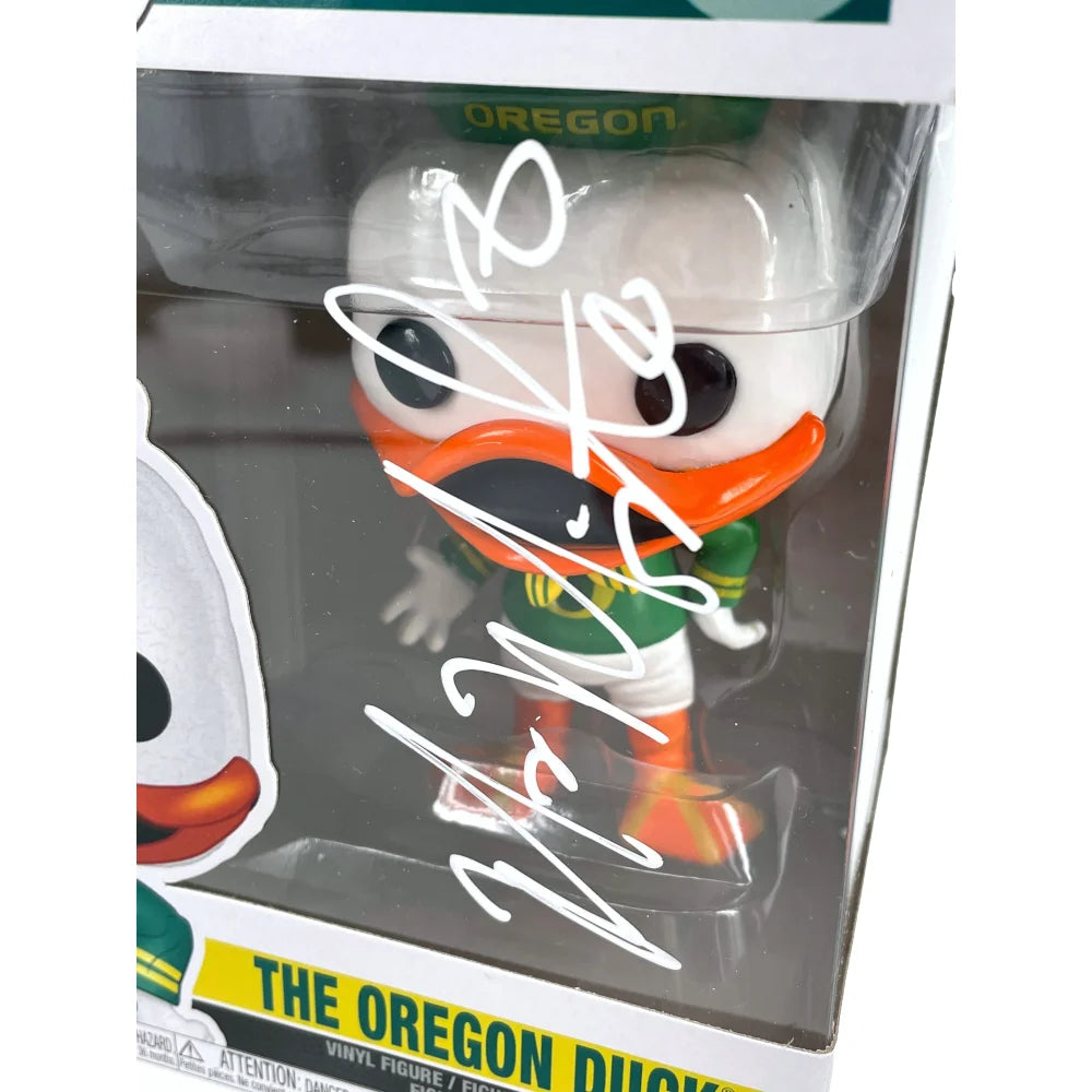 Marcus Mariota Autographed Funko Pop #14 Oregon Ducks - JSA Certified Signed Mascot Heisman Trophy Winner - Perfect for NFL Collectors & Oregon Ducks Fans Display
