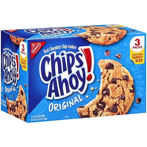 Chips Ahoy Chocolate Chip Cookies - 18.2oz (3 Packs, Total 6) | Bulk Cookies for Snacking, Parties & Office Treats