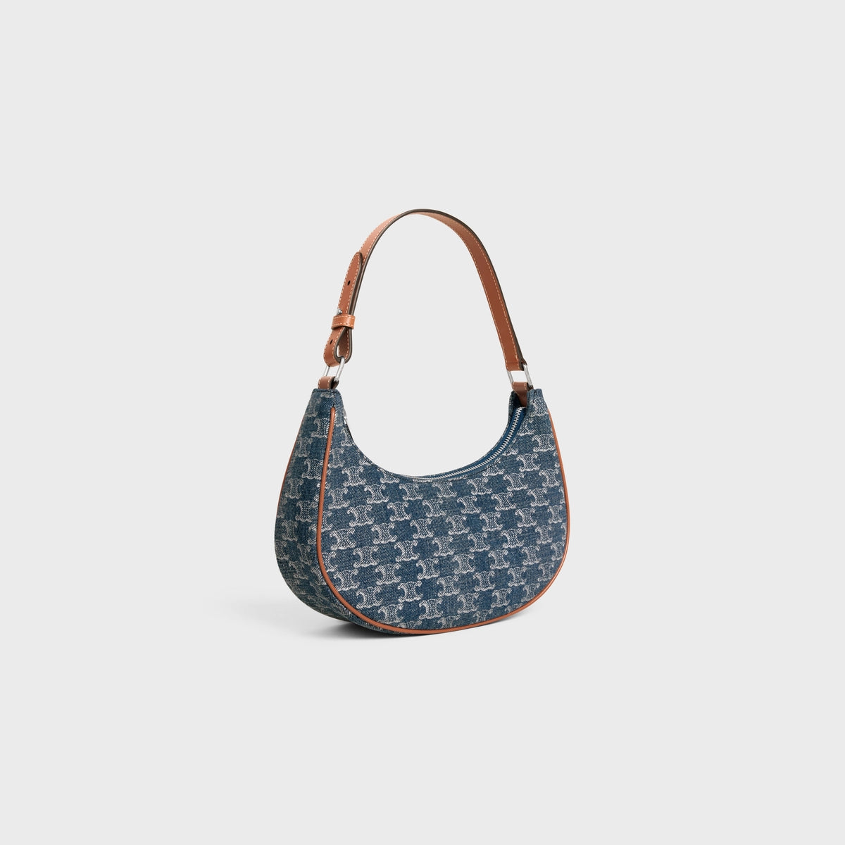 CELINE AVA Bag in Denim with Triomphe Pattern & Calfskin Leather - Silver | Stylish Crossbody Purse for Women, Perfect for Casual Outings & Date Nights