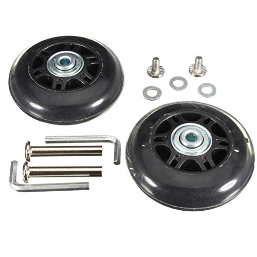 60X18MM Black Luggage Suitcase Wheels - ABEC 608zz Bearings Replacement Inline Skate Wheels for Travel Bags & Outdoor Skating