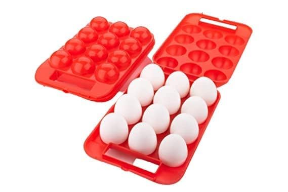 12-Count Plastic Egg Tray with Lid - Durable Refrigerator Egg Holder, Travel Egg Storage Container for Camping & Outdoor Adventures | Perfect for Fridge Organization & Picnic Essentials