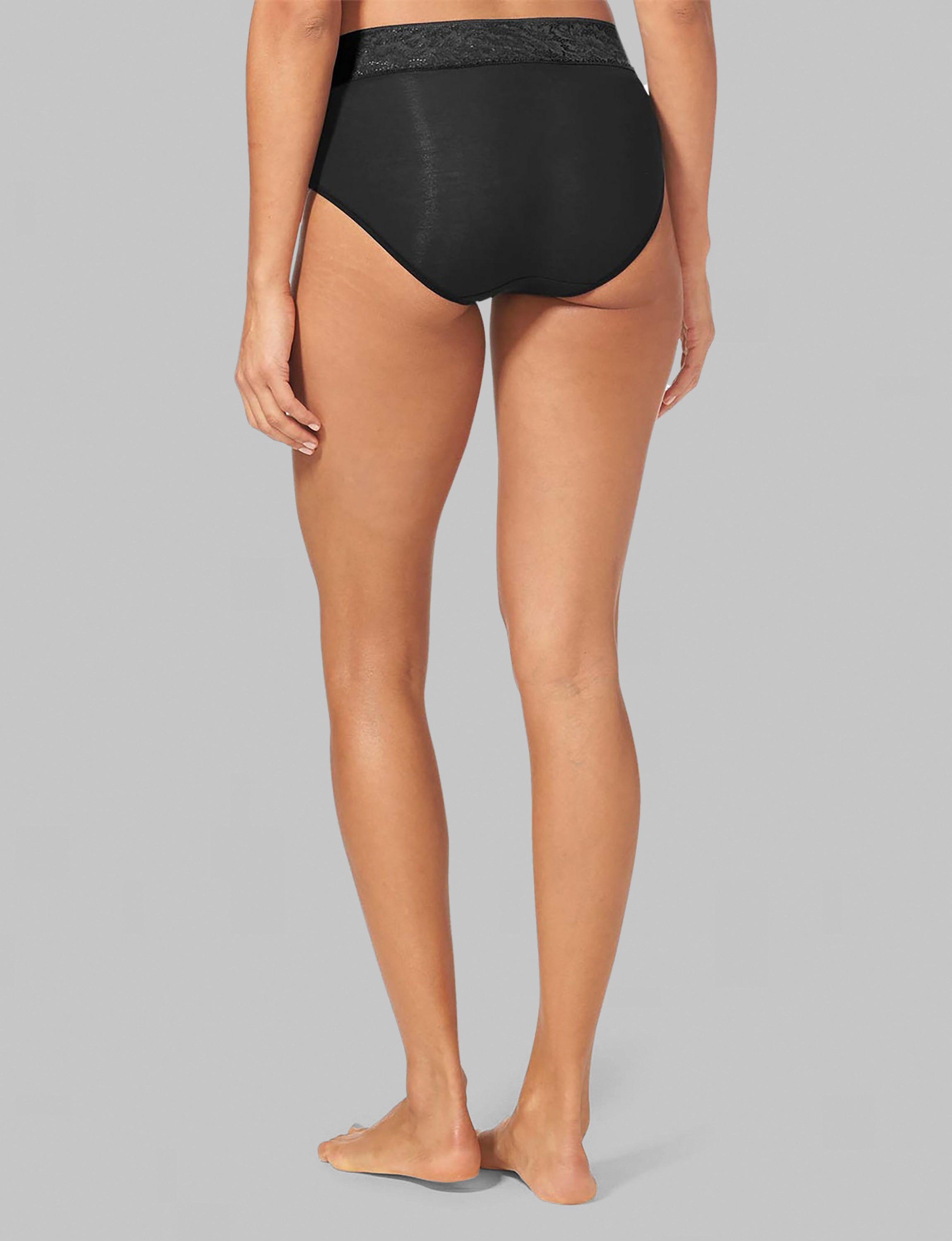 Women's Second Skin High Rise Brief Lace Waist Underwear - Seamless Comfort for Everyday Wear & Special Occasions