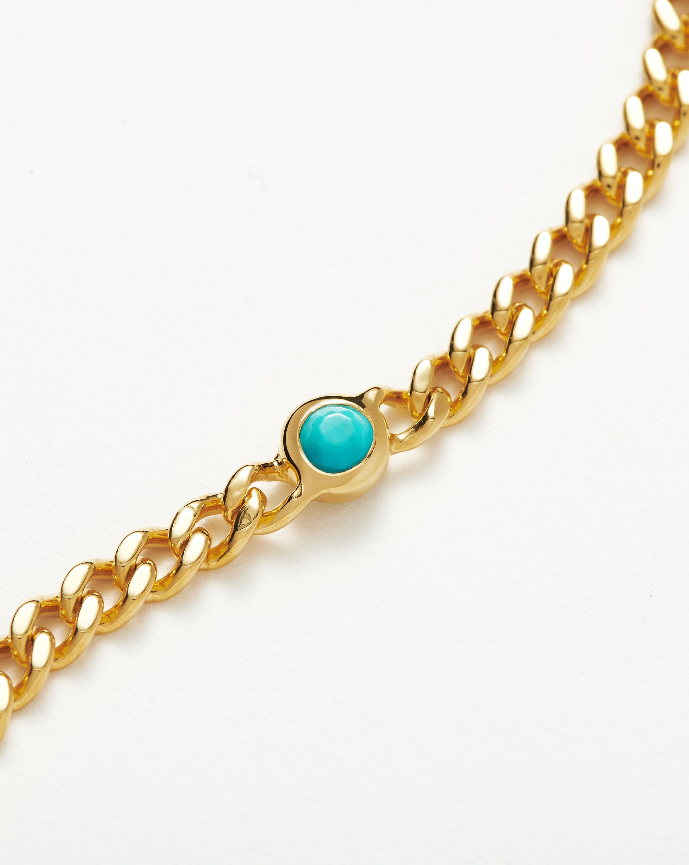 December Birthstone Chain Bracelet - 18k Gold Plated Vermeil with Genuine Turquoise | Elegant Jewelry Gift for Women | Perfect for Holidays, Anniversaries & Special Occasions