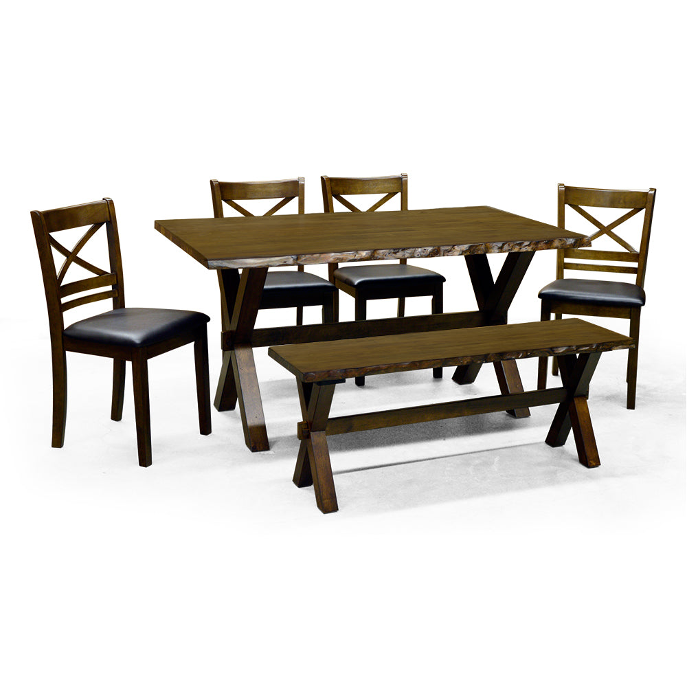 Handcrafted Live Edge Dining Table - Natural Wood Slab Table for 6-8 People - Rustic Farmhouse Style - Perfect for Dining Room, Kitchen, or Outdoor Entertaining