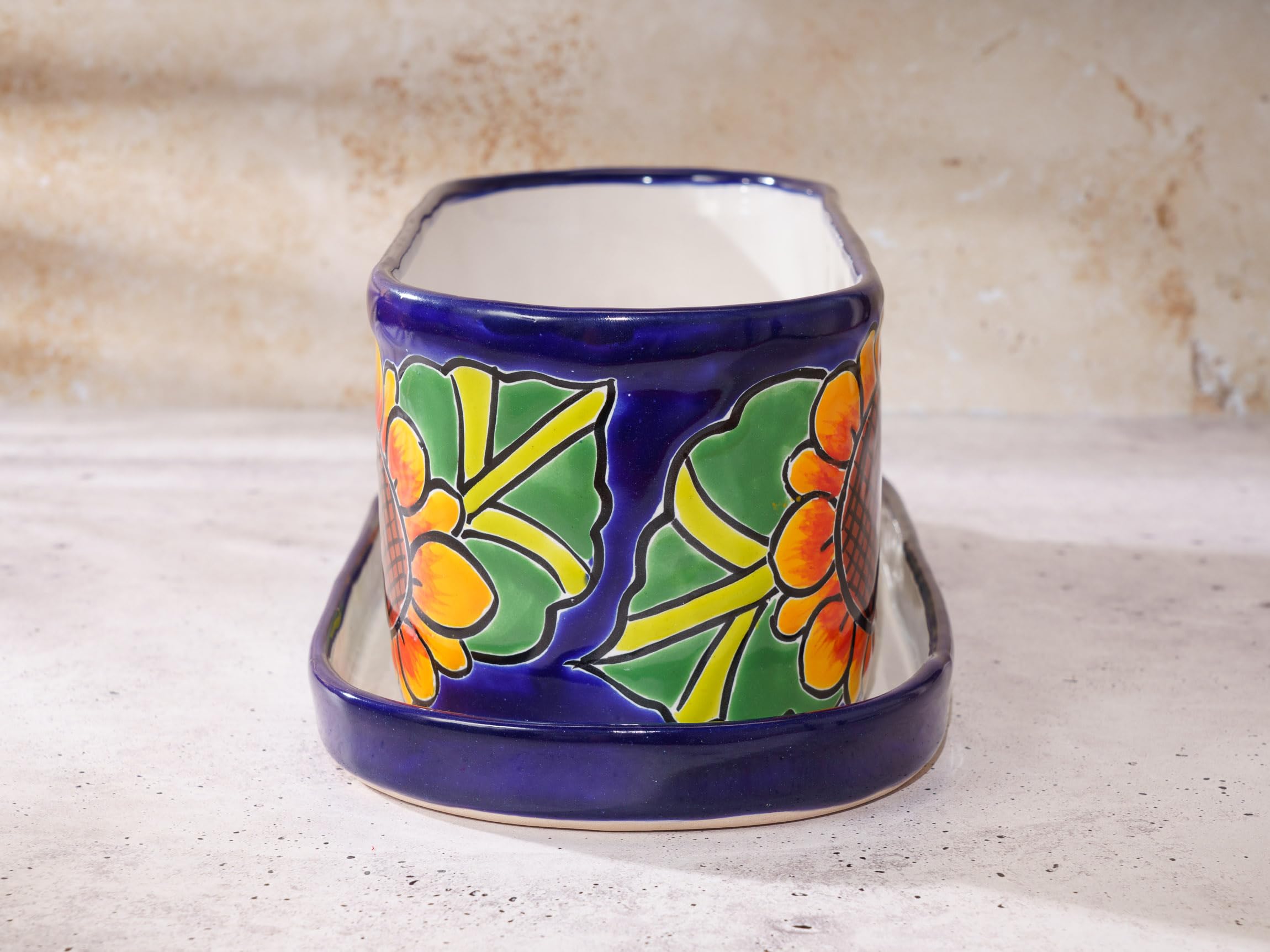 Handmade Mexican Talavera Ceramic Flower Planter Pot - Large 15