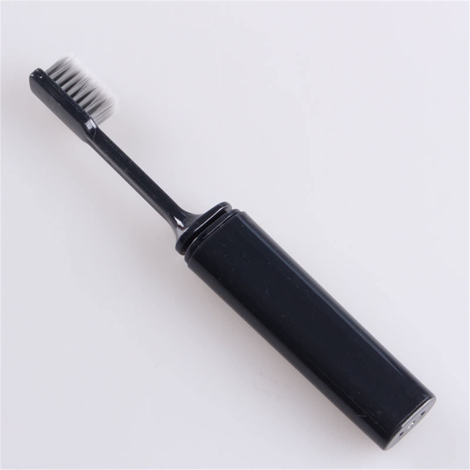 Eco-Friendly Soft Bristle Manual Toothbrush for Travel, Camping & Home Use - Compact Folding Design, Travel Size, Teeth Whitening - Perfect for School, Office & On-The-Go (Black, One Size)