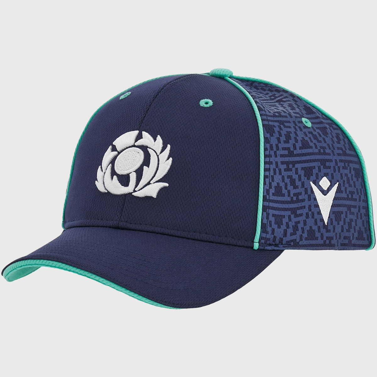 Scotland Rugby Baseball Cap - Macron Navy & Green Adjustable Snapback Hat for Men & Women - Perfect for Rugby Games, Sports Events & Casual Wear