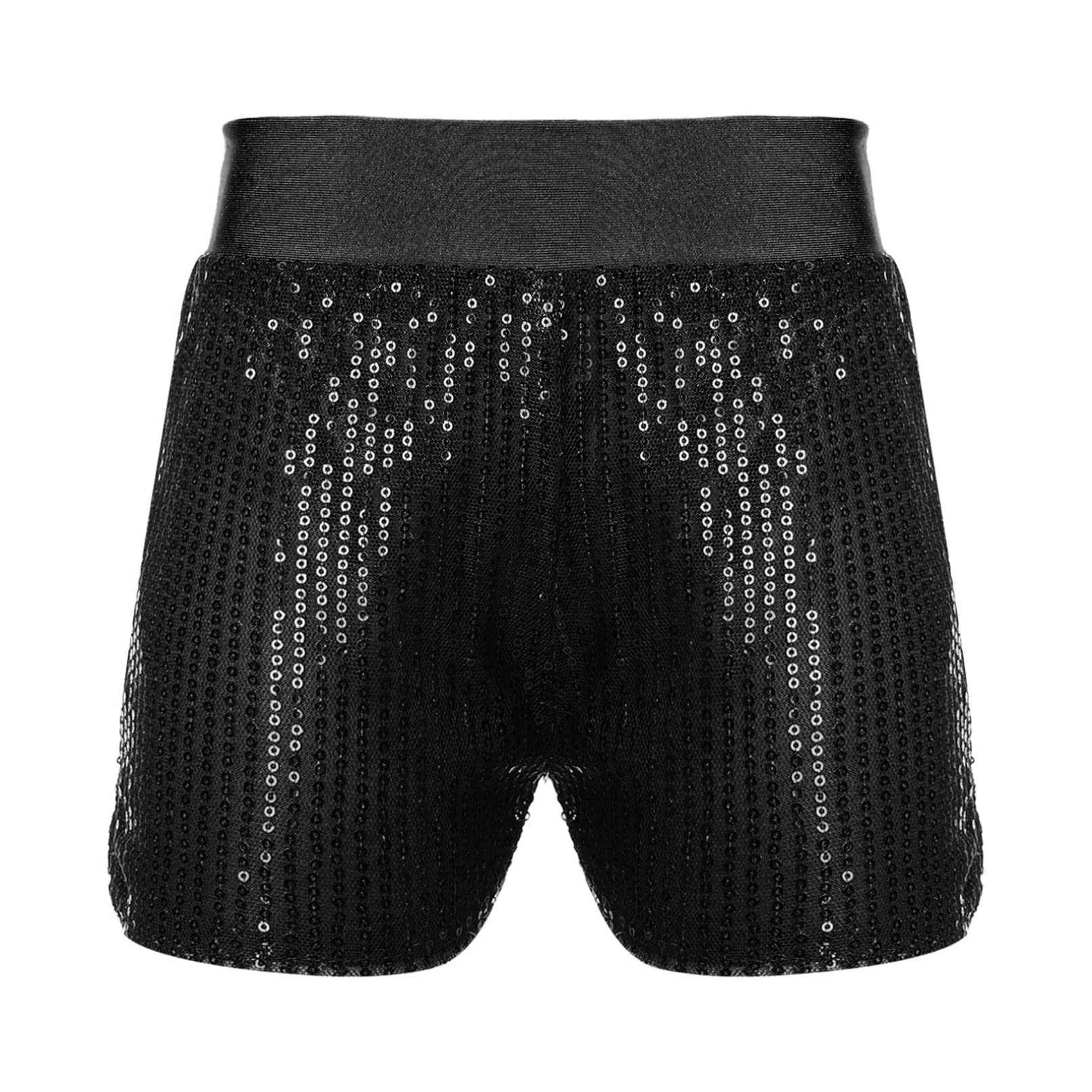 Sparkly Sequins Dance Shorts for Girls - Hip Hop Jazz Performance Costume, Athletic Yoga Tumbling Shorts for Kids - Perfect for Dance Recitals, Gym Workouts & Playtime