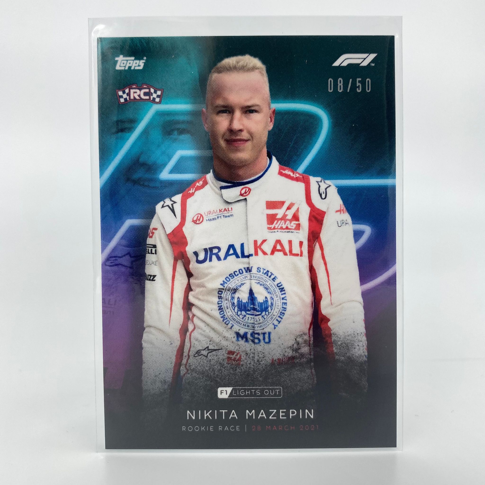 Nikita Mazepin Rookie Race 2021 F1 Collectible Model Car - Limited Edition 08/50 - Perfect for F1 Fans, Collectors, and Home/Office Display