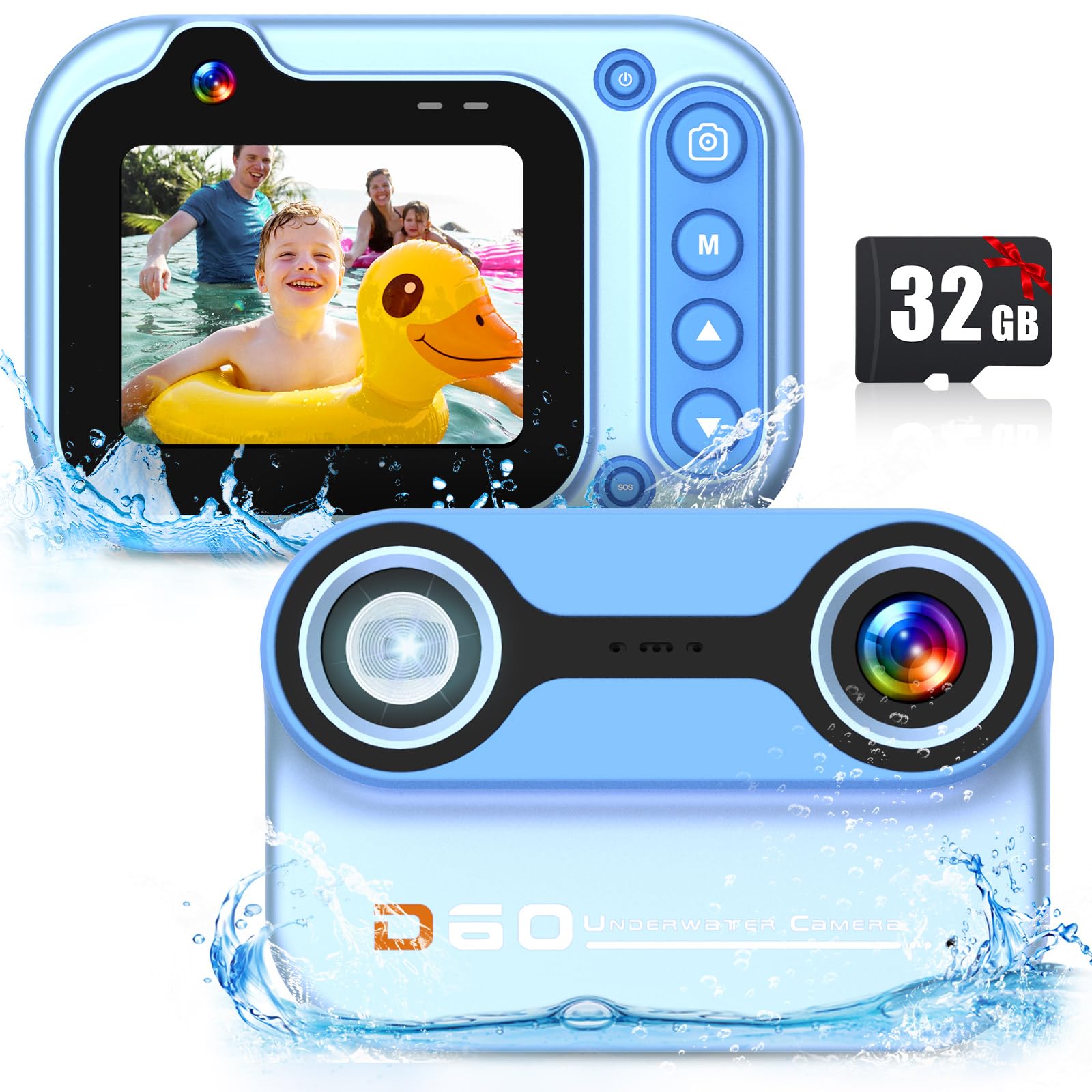 Waterproof Kids Camera 1080P HD - 10FT Underwater Digital Camera for Children with 2.4