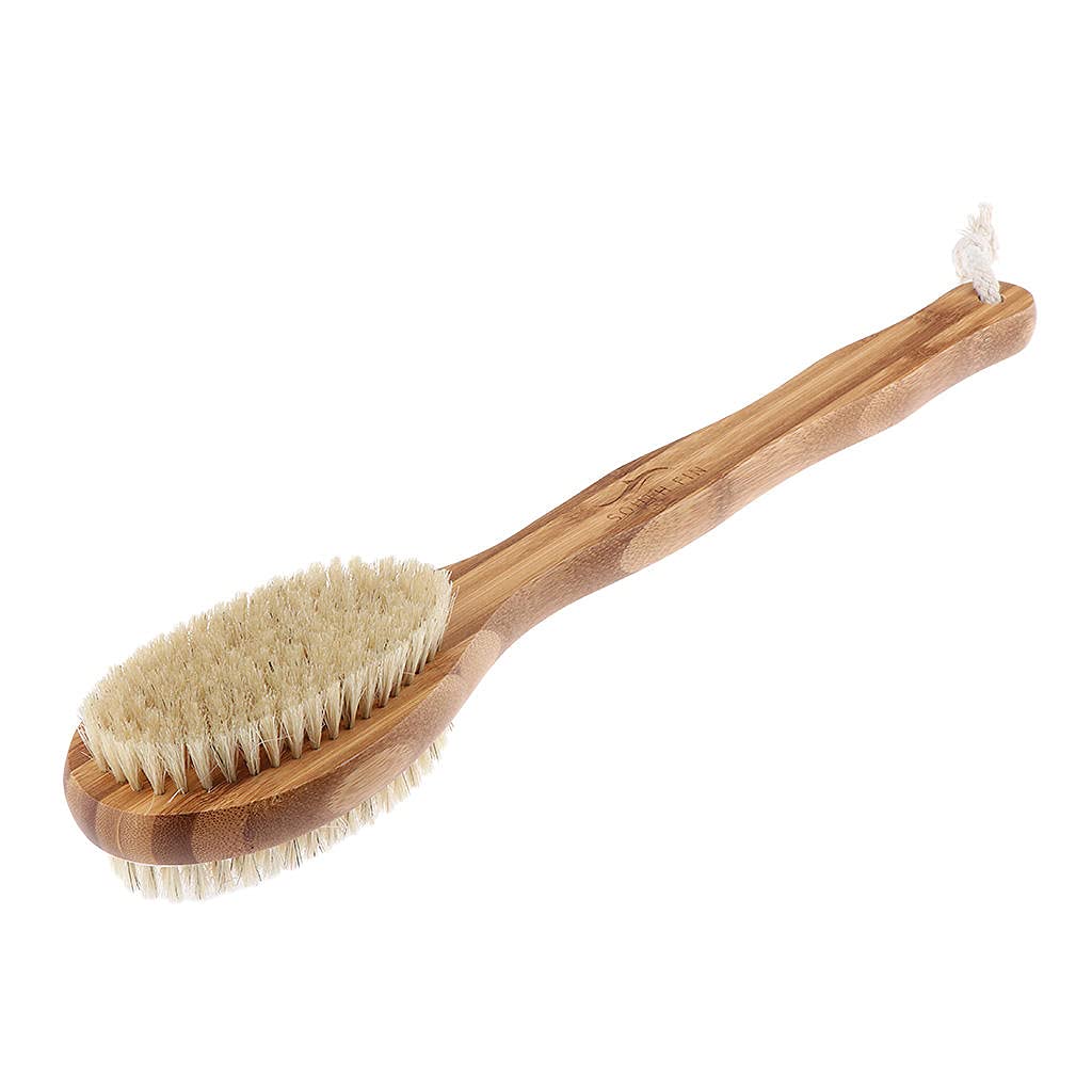 Dual-Sided SPA Bath Brush with Long Handle - Exfoliating & Massaging Back Scrubber for Deep Cleansing & Improved Blood Circulation | Perfect for Shower, Bath & Body Care Routine