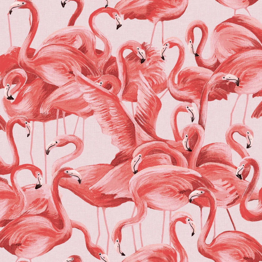 Flamingo Peel and Stick Wallpaper - Self-Adhesive Tropical Wall Decor for Bedroom, Nursery, Bathroom - Easy DIY Home Removable Wallpaper for Renters