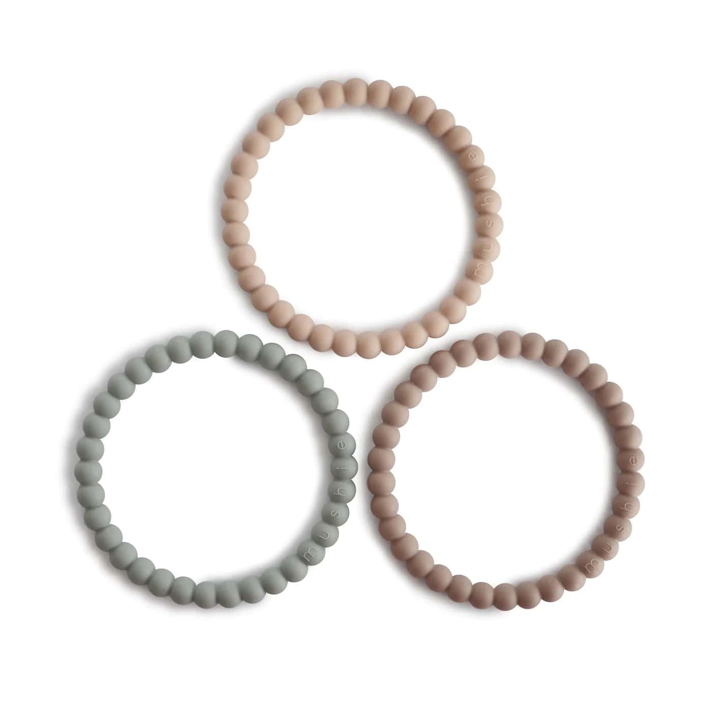 Mushie Pearl Teething Bracelet for Babies - Safe & Stylish Silicone Teething Toy for Soothing Sore Gums - Perfect for On-the-Go Parents & Infant Care